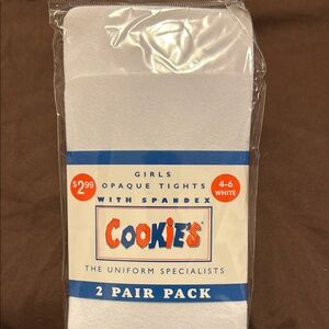 Cookies White Opaque Tights for Girls
